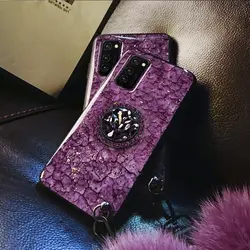 قاب ماربل پاپام بنفش همراه بند و پاپ سوکت مناسب برای آیفون|سامسونگ|شیائومی