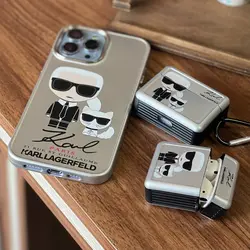 قاب آیفون و کاور ایرپاد KARL LAGERFELD نقره ای