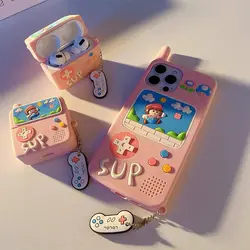 قاب آیفون و کاور ایرپاد بازی Super Mario همراه آویز