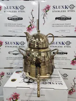 کتری قوری استیل اصلی طلایی sluxk