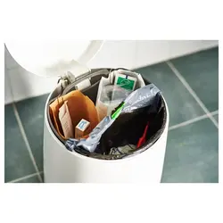 سطل پدال دار آیکیا مدل SNÄPP سفید