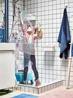 چهارپایه حمام ایکیا مدل BOLMEN آبی