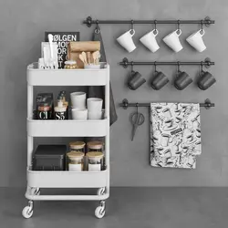 ترولی آیکیا مدل RÅSKOG رنگ سفید