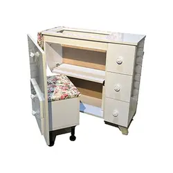 میز چرخ خیاطی دو کاره مدل آسانسوری همراه با صندلی - خونه کالا