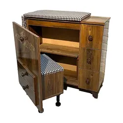 میز چرخ خیاطی دو کاره مدل آسانسوری همراه با صندلی - خونه کالا