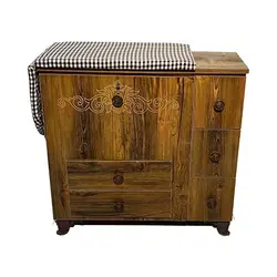 میز چرخ خیاطی دو کاره مدل آسانسوری همراه با صندلی - خونه کالا