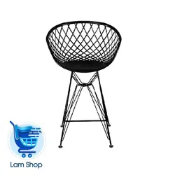 صندلی بامبو پایه بلند درختی فلز BA660 بنیزان (آبکاری)