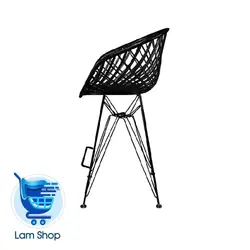 صندلی بامبو پایه بلند درختی فلز BA660 بنیزان (آبکاری)