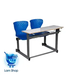 نیمکت متصل مدرسه ای دو نفره دیاموند با جاکتابی BTS202 A بنیزان (دو نفره)