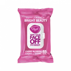 دستمال مرطوب پاک کننده آرایش درب دار دافی مدل شکوفه گیلاس ژاپنی بسته 55 عددی