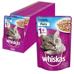 غذای پوچ گربه با طعم ماهی سالمون در ژله ویسکاس – Whiskas Salmon With Jelly Wet