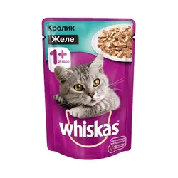 غذای پوچ گربه با طعم خرگوش در ژله ویسکاس  –  Whiskas Rabbit With Jelly Wet