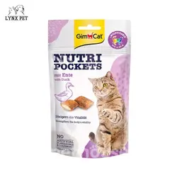تشویقی گربه با طعم اردک جیم کت – GimCat Nutri Pockets Duck