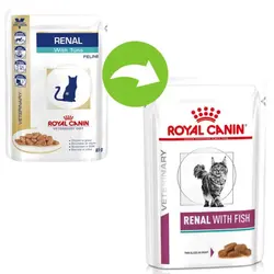 غذای پوچ رنال گربه با طعم ماهی رویال کنین – Royal Canin Renal With Fish Wet