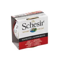 کنسرو گربه ماهی تن و میگو 85 گرمی شسیر – Schesir Tuna With Shrimps