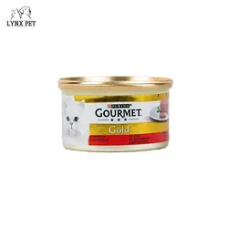 کنسرو گربه موس با طعم گوشت گورمت – Gourmet Gold Beef Mousse