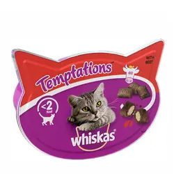 تشویقی مغزدار گربه با طعم گوساله ویسکاس – Whiskas Temptations Beef