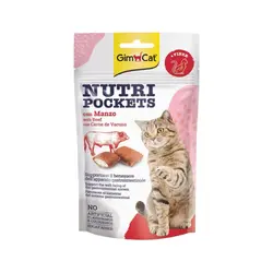 تشویقی گربه با طعم گوشت گاو جیم کت – GimCat Nutri Pockets Beef