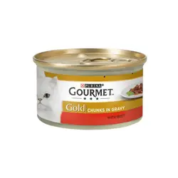 کنسرو گربه گریوی با طعم گوشت گورمت گلد – Gourmet Gold Beef Gravy