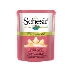 پوچ گربه با طعم مرغ و گوشت گاو شسیر – Schesir Pouch Chicken With Beef