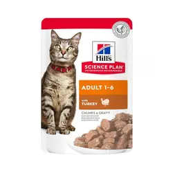 پوچ گربه هیلز مدل Adult 1-6 طعم بوقلمون  – Hills Adult 1-6 Cat with Turkey