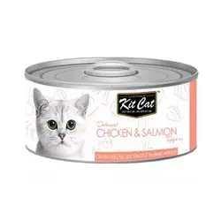 کنسرو گربه با تکه های مرغ و سالمون کیت کت – KitCat Deboned Chicken Salmon Toppers