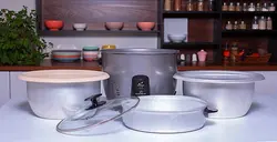 پلوپز -آرام پز- بخار پز - 12 نفره نگین خزر نقره ای