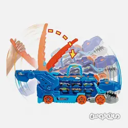 اسباب بازی ماشین تی رکس دو حالته پرتاب سری سیتی هات ویلز متل