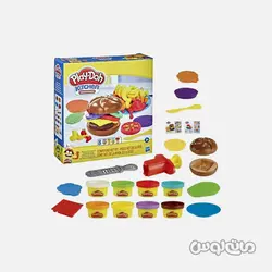 اسباب بازی بسته 8 رنگ نودل همبرگر  پلی دو هزبرو