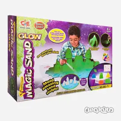 اسباب بازی شن جادویی 400 گرمی شبرنگ با قالب قلعه گوس انگر