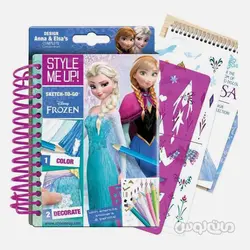 استایل می آپ - دفترچه طراحی لباس السا و آنا همراه با مداد 16 رنگ