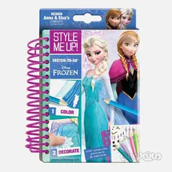 استایل می آپ - دفترچه طراحی لباس السا و آنا همراه با مداد 16 رنگ