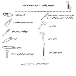 انبر 16 کاره با چکش و تبر