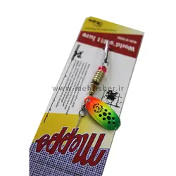 لانسه مپس سایز 2 خال خال رنگ سبز زرد ناردنجی Mepps Black Fury