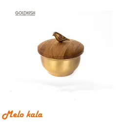 قندان بدنه برنجی گلدکیش WOOD GK829407 - فروشگاه ملوکالا