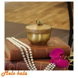 قندان بدنه برنجی گلدکیش WOOD GK829407 - فروشگاه ملوکالا