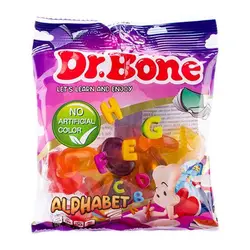 بسته پاستیل حروف با رنگ طبیعی85 گرمی دکتر بن - میوه پک