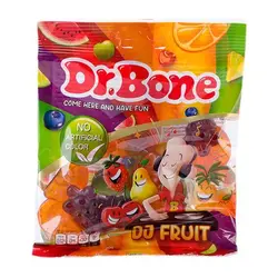 بسته پاستیل میوه ای با رنگ طبیعی 85 گرمی دکتر بن - میوه پک