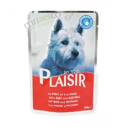Plaisir_ کنسرو سگ با طعم گوشت گوساله و سبزیجات
