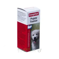 beaphar-puppy trainer قطره تعلیم ادرار- چند قطره از محصول بر روی پد مخصوص چکانده شود جهت یاددادن محل دستشویی به توله سگها-