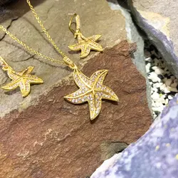 ‌‎نیم ست زنانه نگین دار طرح ستاره دریایی مدل294