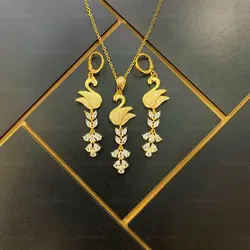 نیم ست زنانه اتمی طرح قو مدل243