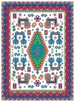 نقشه شطرنجی قالیچه،s12-102
