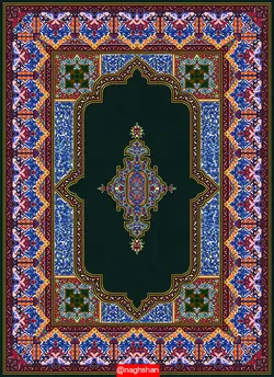 نقشه سنتی قالی طرح قاب قرآنی،s10-487
