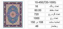 فایل طرح اصلی قالی کرمان کد نقشه f10-450