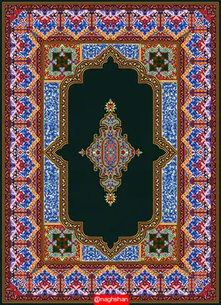 فایل نقشه قالی قاب قرآنی،f10-487