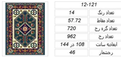 نقشه عددی قالیچه،k12-121