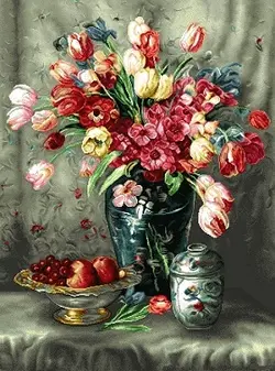 تابلوفرش گل، طرح گل،نقشه سنتی، s94-1
