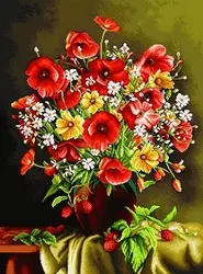 نقشه عددی تابلو فرش گل kx54