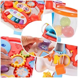 واکر 2 کاره و میز بازی موزیکال قرمز Huanger مدل HE0829